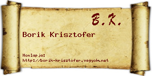 Borik Krisztofer névjegykártya